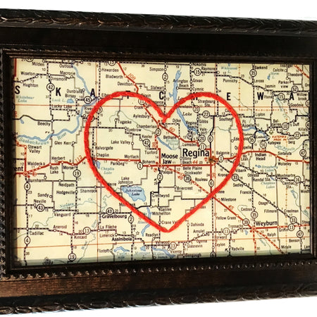 Heart Map, 4in x 6in, Moose Jaw