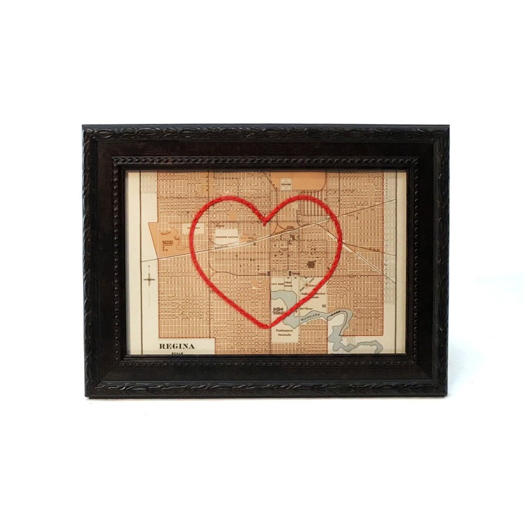 Heart Map, 4in x 6in, Regina