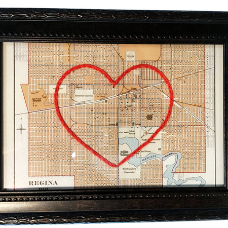 Heart Map, 4in x 6in, Regina