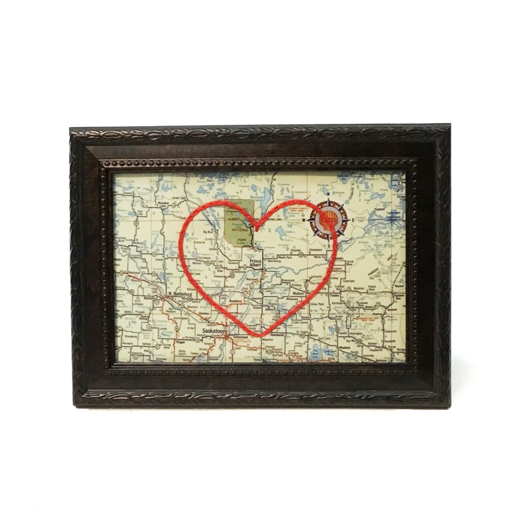 Heart Map, 4in x 6in, Prince Albert