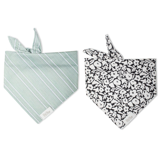 XS/S Pet Bandana Dusty Sage/Charcoal Floral