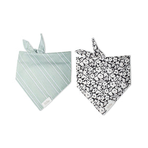M/L Pet Bandana Dusty Sage/Charcoal Floral