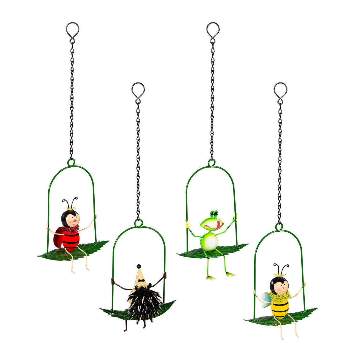 Garden Swining Friend Metal Decor, 4 Assorted