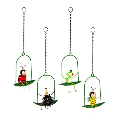 Garden Swining Friend Metal Decor, 4 Assorted