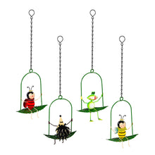 Load image into Gallery viewer, Garden Swining Friend Metal Decor, 4 Assorted
