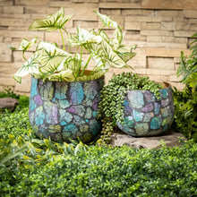 Load image into Gallery viewer, Mosaic Glass &amp; Metal Planter, Large
