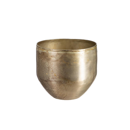 Glazed Metal Planter Silver, Small