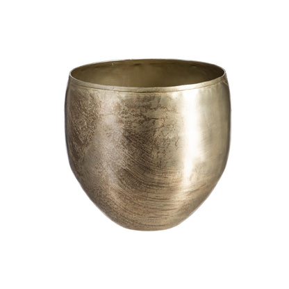 Glazed Metal Planter Silver, Medium
