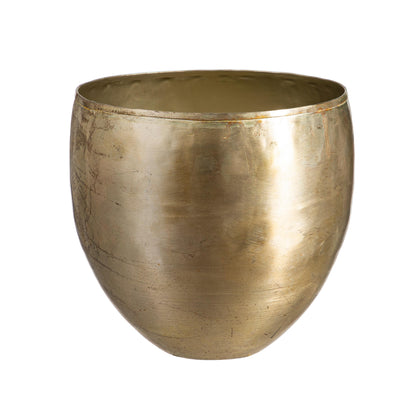 Glazed Metal Planter Silver, Large
