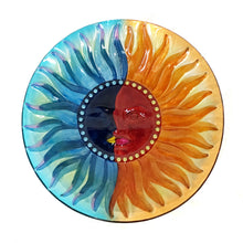 Load image into Gallery viewer, Glass Sun &amp; Moon Bird Bath, 18in
