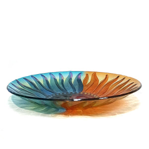 Glass Sun & Moon Bird Bath, 18in