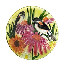 Load image into Gallery viewer, Glass Chickadee Bird Bath, 18in
