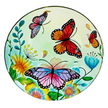 Load image into Gallery viewer, Glass Buterfly Family Bird Bath, 18in
