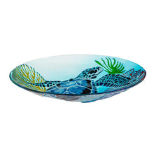 Load image into Gallery viewer, Glass Sea Turtle Bird Bath, 18in
