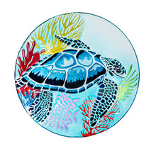 Load image into Gallery viewer, Glass Sea Turtle Bird Bath, 18in
