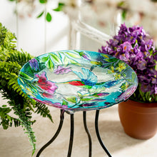 Load image into Gallery viewer, Glass Hummingbird Bird Bath, 18in
