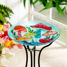 Load image into Gallery viewer, Glass Mushroom Group Bird Bath, 18in
