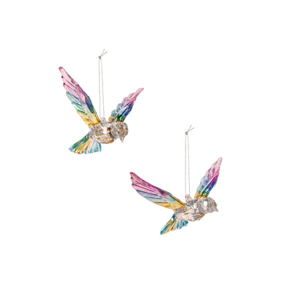 Hummingbird Acrylic Hanging Decor 5in 2 Assorted