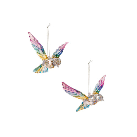 Hummingbird Acrylic Hanging Decor 5in 2 Assorted