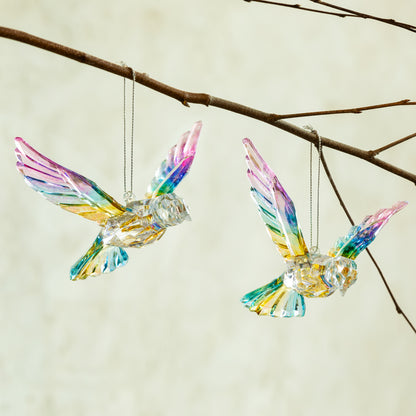 Hummingbird Acrylic Hanging Decor 5in 2 Assorted