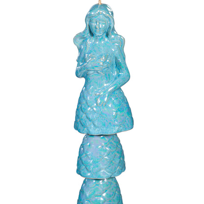 Iridescent Ceramic Mermaid Garden Bell
