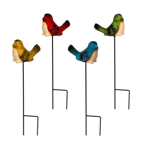 Bird Ceramic Plant Pick 15in, 4 Assorted