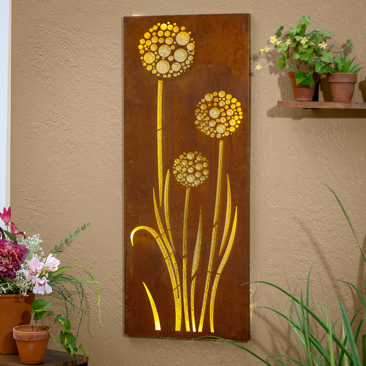 Dandelions LED Laser Cut Metal Wall Decor