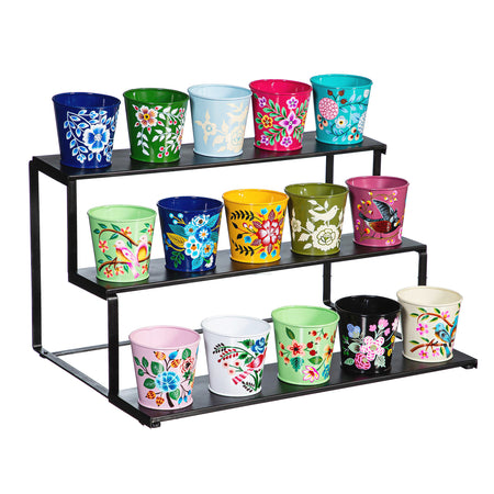 Vibrant Hand-Painted Planters 3.5in