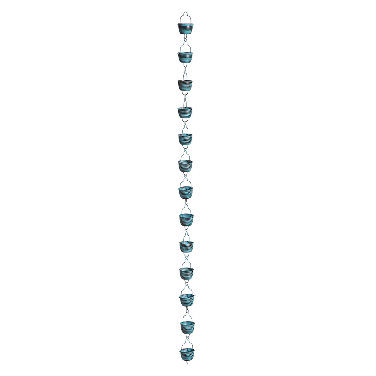 Blue Rustic Bucket Rain Chain 72in