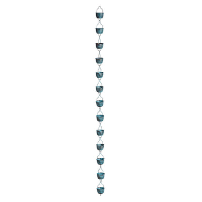 Blue Rustic Bucket Rain Chain 72in