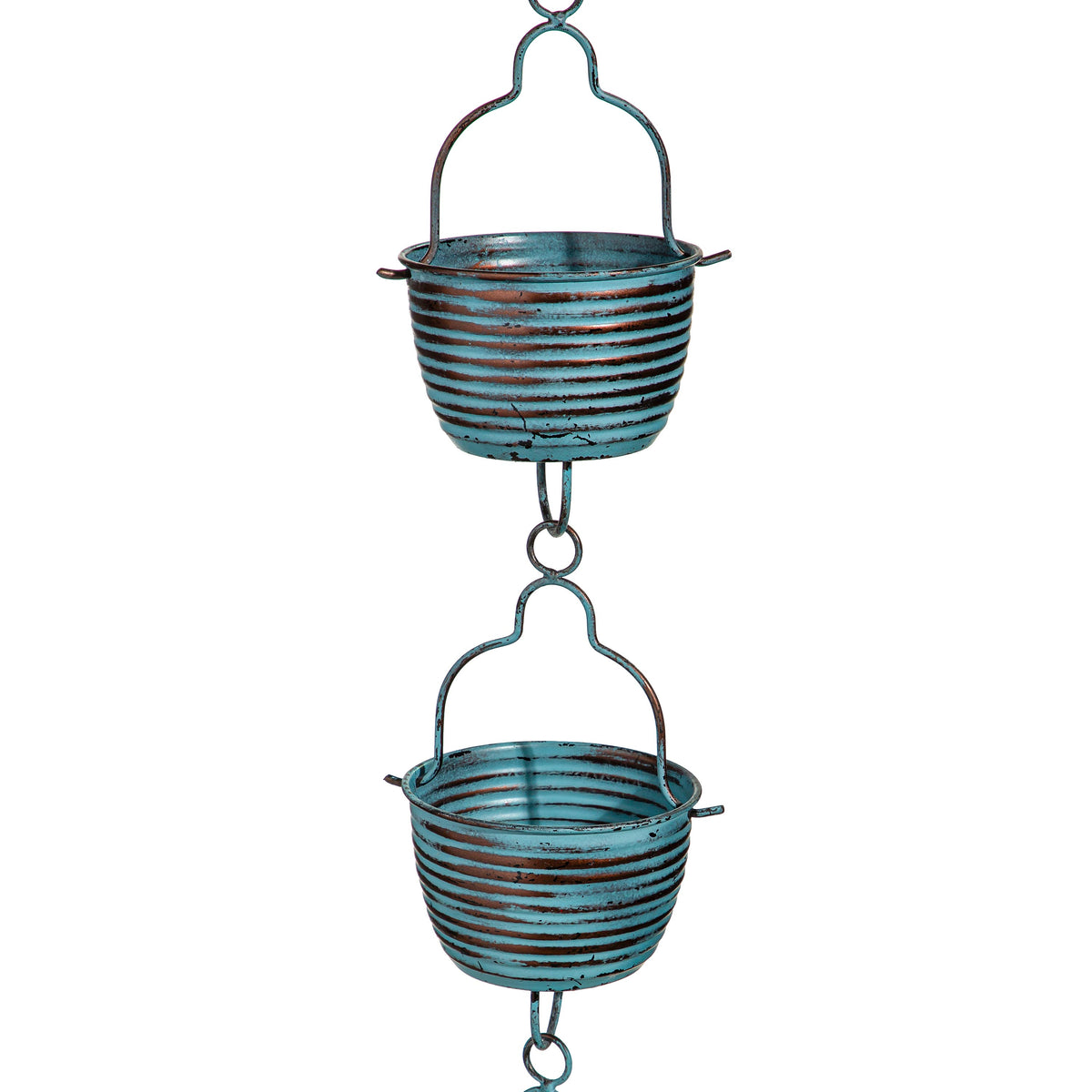 Blue Rustic Bucket Rain Chain 72in