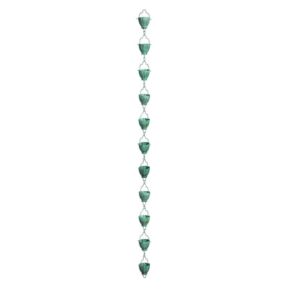 Green Rustic Bucket Rain Chain 72in
