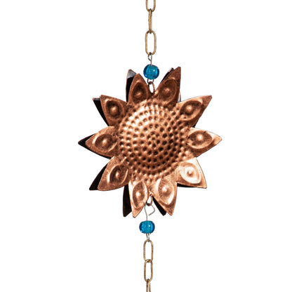 Sunflower With Beads Rain Chain 96in