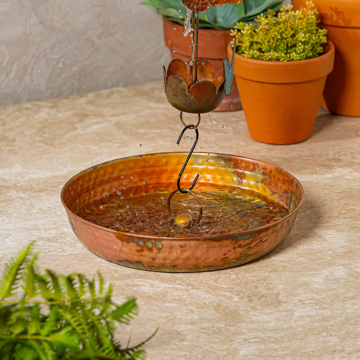 Oil Rubbed Bronze Rain Chain Basin 14in
