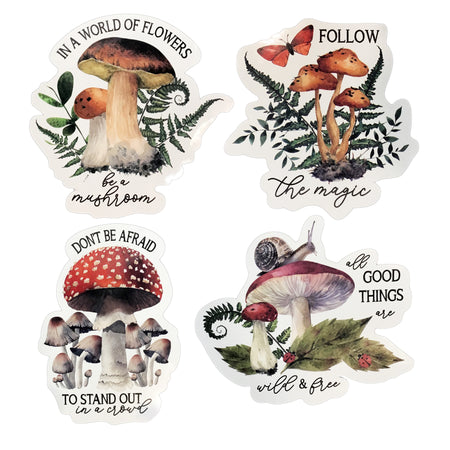 Forest Mushroom Sticker, 4Ast