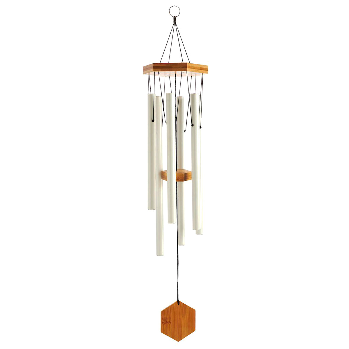 Metal Windchime,White, Metal, Hexagon