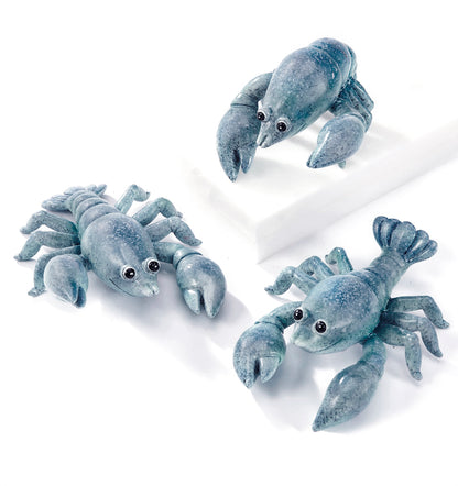 Blue Lobster  Figurine, 3 Asst