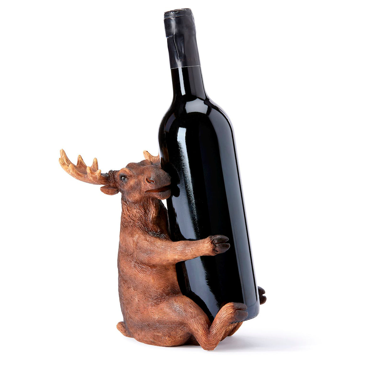Wine Bottle Holder, Brown Moose, 1 Bottle