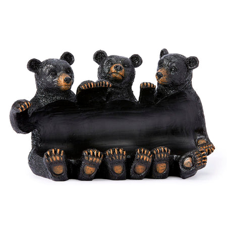 Wine Bottle Holder, 3  Black Bears, 1 Bottle