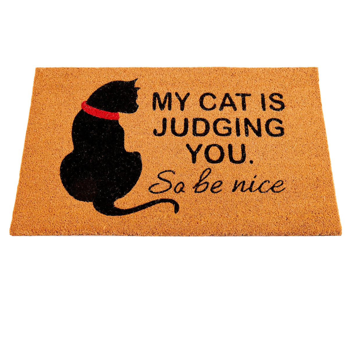 Judging Cat Coir Door Mat