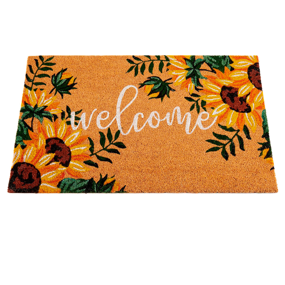 Welcome, Sunflower Coir Door Mat