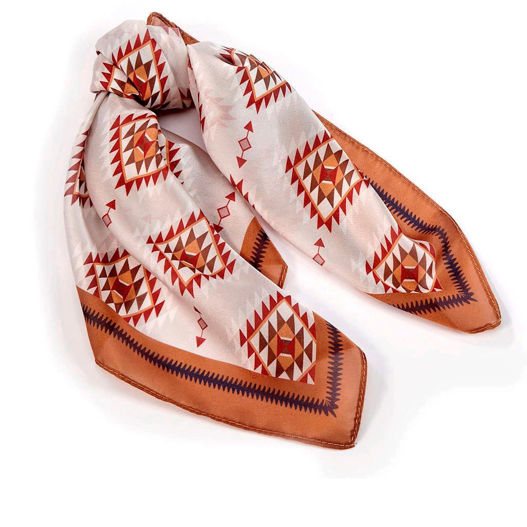 Geometric Print Neck Scarf, 2 Asst