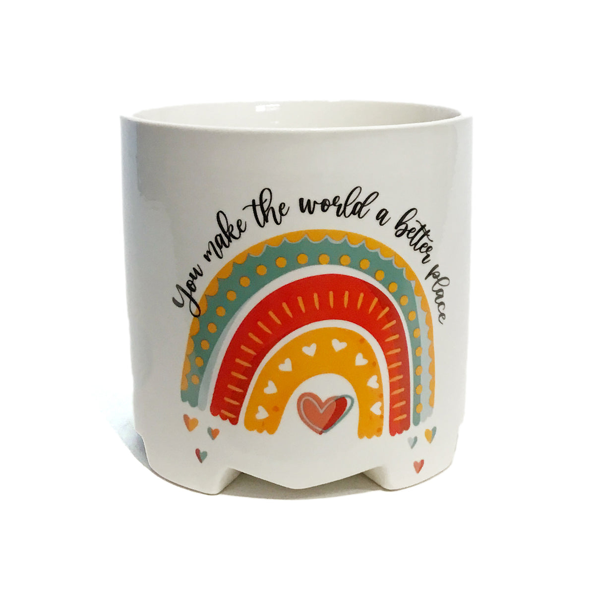 Pot, 5in, Ceramic, Rainbow, 2 Assorted