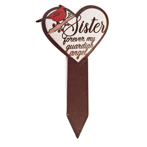 Metal Heart Sign Plant Pick, Memorial Themed, 6Ast