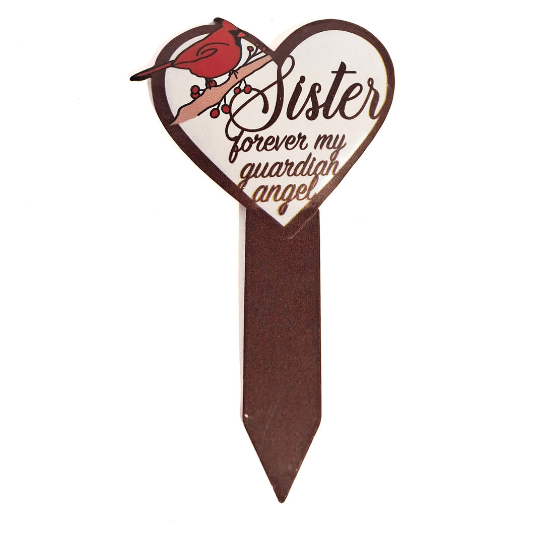 Metal Heart Sign Plant Pick, Memorial Themed, 6Ast