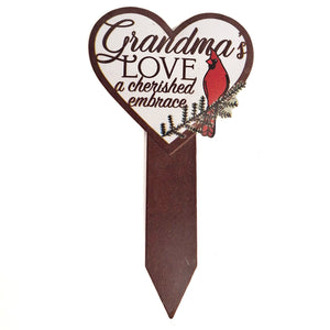 Metal Heart Sign Plant Pick, Memorial Themed, 6Ast