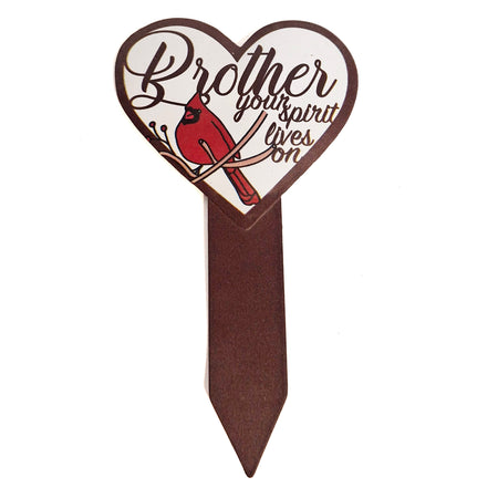Metal Heart Sign Plant Pick, Memorial Themed, 6Ast