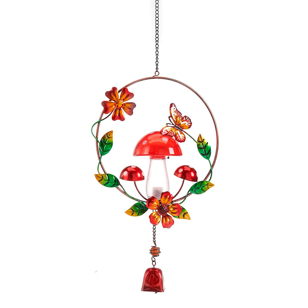 Solar Mushroom Bell Chime, 3 Asst