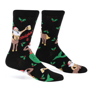 Men's Crew Socks, Sleighin' It