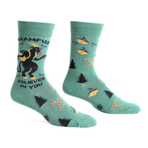 Men's Crew Socks, Krampus Believes In You